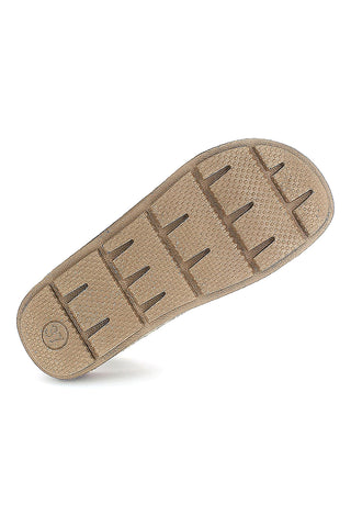 Taupe Filzpantoffeln mit Schnalle Inblu 23 MT