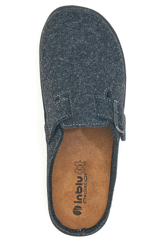 Pantofola grigio scuro in feltro con fibbia regolabile Inblu 24 SI