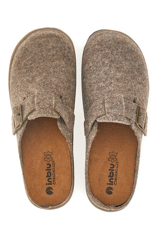 Beige Filzpantoffeln mit verstellbarer Schnalle Inblu 24 SI