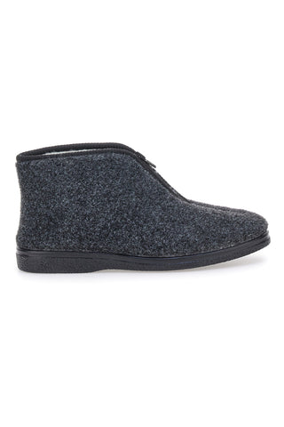 Pantofole antracite a stivaletto con zip e interno in pelo Jerpoint CA249