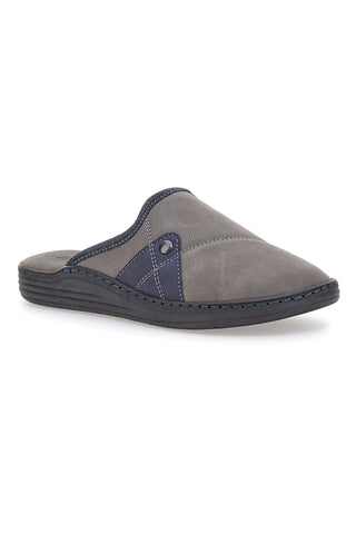 Pantofole color fango con dettagli blu e suola comfort Jerpoint NR35AR