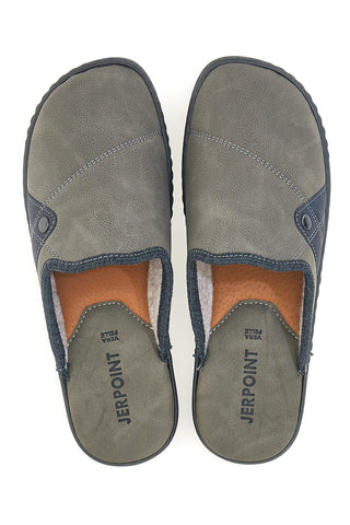 Pantofole color fango con dettagli blu e suola comfort Jerpoint NR35AR