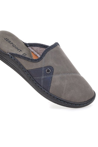 Pantofole color fango con dettagli blu e suola comfort Jerpoint NR35AR