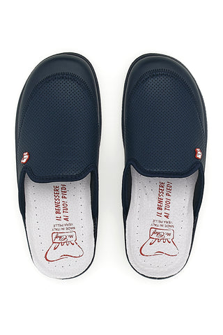 Zoccoli blu traforati con plantare comfort Mr Chef 653