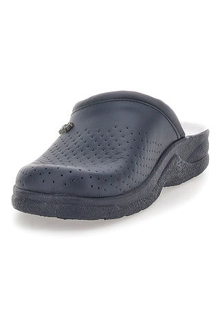 Professionelle, perforierte blaue Hausschuhe mit Innensohle aus echtem Bio-UP-621-Leder