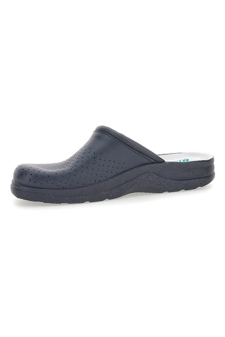 Professionelle, perforierte blaue Hausschuhe mit Innensohle aus echtem Bio-UP-621-Leder