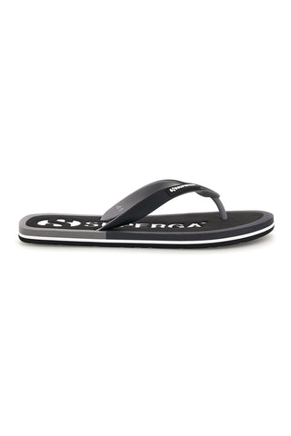 Schwarze Flip-Flops mit Superga-Logo S24T189