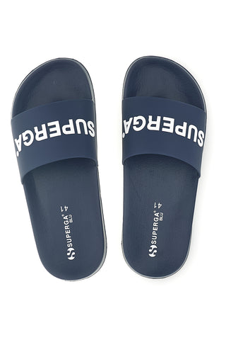 Ciabatta blu con logo Superga S24U433