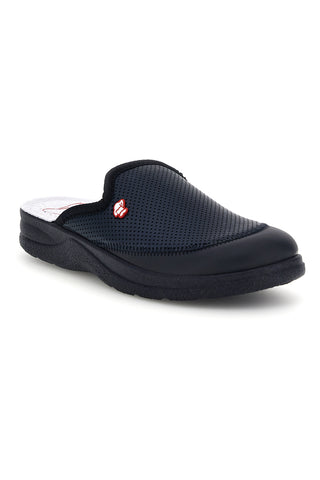 Professionelle blaue Lederpantoffeln Mr. chef 653