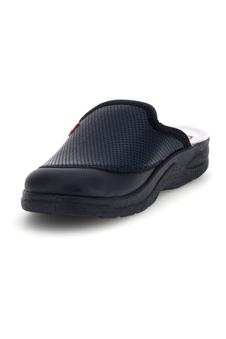 Professionelle blaue Lederpantoffeln Mr. chef 653