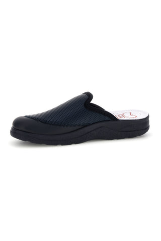 Professionelle blaue Lederpantoffeln Mr. chef 653