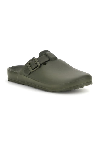 Sabot verde con fibbia 2t2l 2526