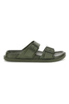 Ciabatte verde militare con doppia fibbia 2t2l 72593