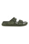 Ciabatte verde militare con doppia fibbia 2t2l 72593