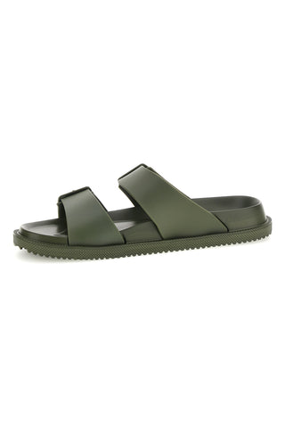 Ciabatte verde militare con doppia fibbia 2t2l 72593