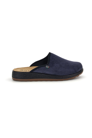 Blaue Hausschuhe mit Lederfußbett Fly flot 90520752ML