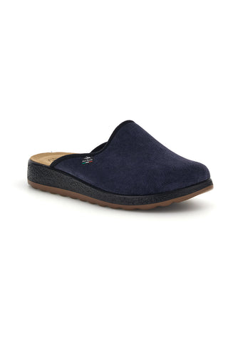 Blaue Hausschuhe mit Lederfußbett Fly flot 90520752ML
