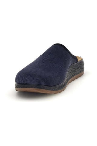 Blaue Hausschuhe mit Lederfußbett Fly flot 90520752ML