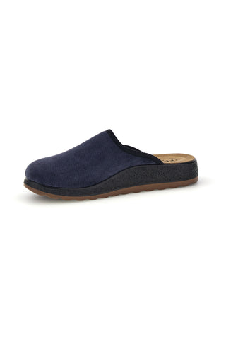 Blaue Hausschuhe mit Lederfußbett Fly flot 90520752ML