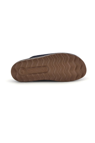 Blaue Hausschuhe mit Lederfußbett Fly flot 90520752ML