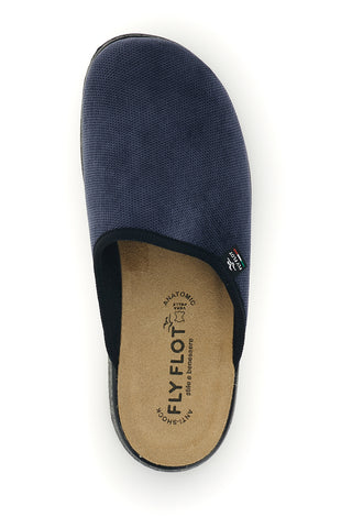 Blaue Hausschuhe mit Lederfußbett Fly flot 90520752ML