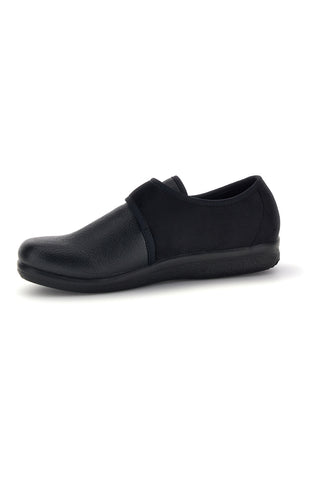 Schwarze geschlossene Hausschuhe mit verstellbarem Klettverschluss Fly flot 90220N222D
