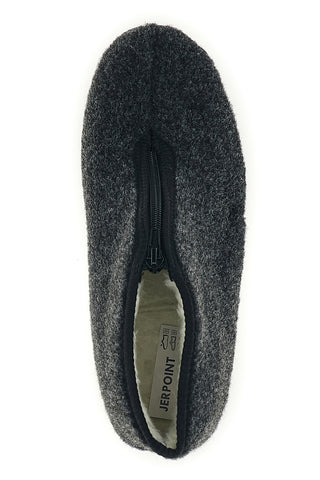 Dunkelgraue, hohe Stoffpantoffeln von Jerpoint CA249