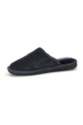 Graue Stoffpantoffeln mit Inblu-Logo an der Seite 9136
