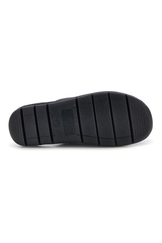 Graue Stoffpantoffeln mit Inblu-Logo an der Seite 9136