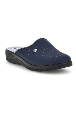 Professionelle blaue Hausschuhe mit anatomisch geformtem Fußbett und Lederinnensohle Inblu 33 RH