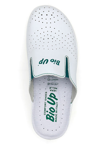 Bio Up 329 Hausschuhe aus weißem Leder