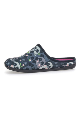 Panda-Hausschuhe, Grau und Blau, 12 GF