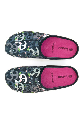 Panda-Hausschuhe, Grau und Blau, 12 GF