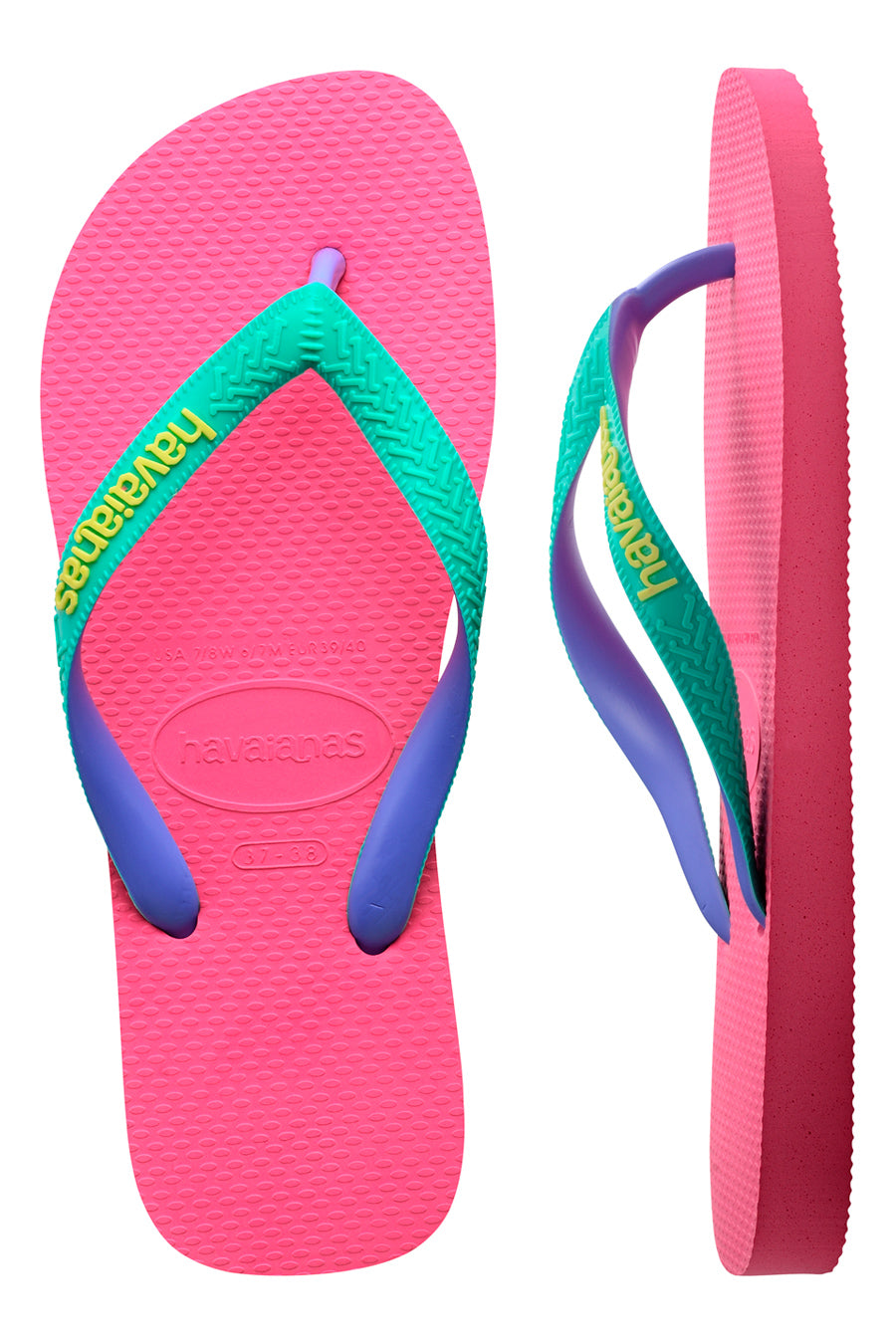 Ciabatte infradito HAVAIANAS donna fantasia giallo rosa numero EU 39/40 Ciabatte infradito HAVAIANAS donna fantasia giallo rosa numero EU 39/40
