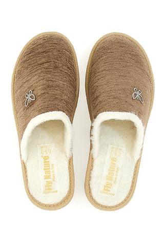 Fly Nature 373 Taupe-Hausschuhe