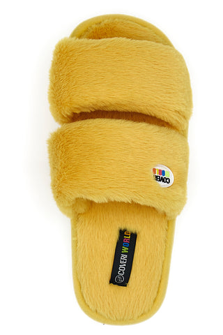 Coveri World 68 Hausschuhe mit gelbem Fell