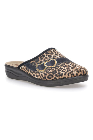 Leoparden-Hausschuhe in Blau 42 CF