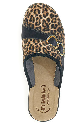 Leoparden-Hausschuhe in Blau 42 CF