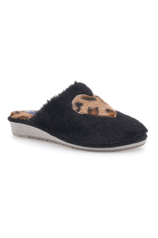 Schwarze und blaue Hausschuhe mit Animal-Print, 100 Pfund