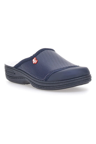 Blaue Arbeitspantoffeln aus echtem Leder, Mrs. Chef 553