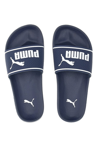 Blaue Gummipantoffeln mit Maxi-Logo Puma Leadcat 2.0 JR