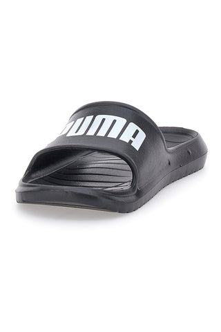 Schwarze Gummipantoffeln mit Maxi-Logo von Puma Divecat V2 Lite