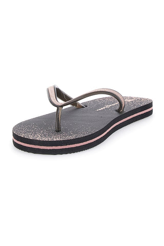 Ciabatte Infradito in Gomma nere con Glitter Champion Sparkling