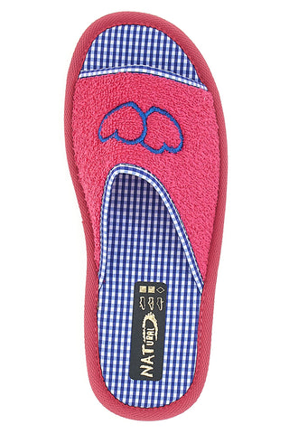 Fuchsia-Hausschuhe mit offener Spitze, Natur 1