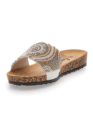 Ciabatte Bianche Con Perline Fun Beach 14204