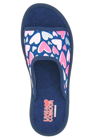 Pantofole Blu con Punta Aperta Linea Comoda  7227