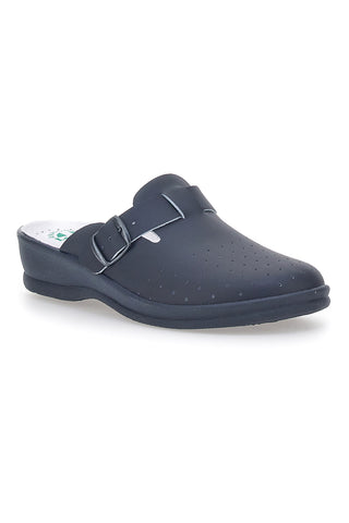 Blaue Hausschuhe mit anatomischer Innensohle, hergestellt in Italien, Le Soft 40010