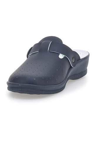 Blaue Hausschuhe mit anatomischer Innensohle, hergestellt in Italien, Le Soft 40010