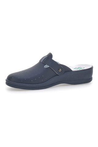 Blaue Hausschuhe mit anatomischer Innensohle, hergestellt in Italien, Le Soft 40010