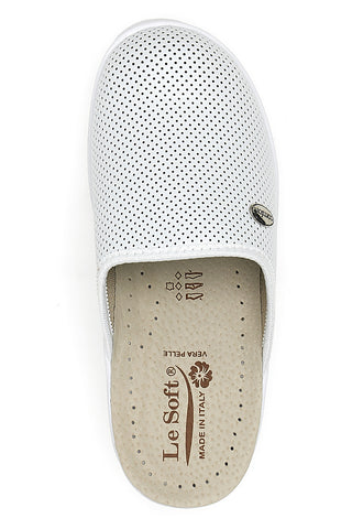 Professionelle weiße Hausschuhe, hergestellt in Italien, Le Soft 824100